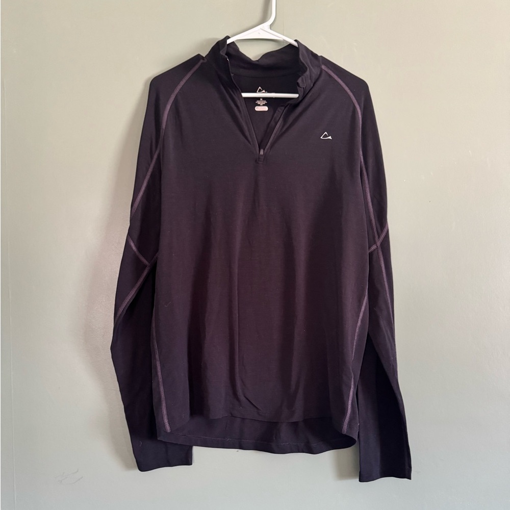 Paradox Merino Blend Black 1/4 Zip Base Layer Top Medium